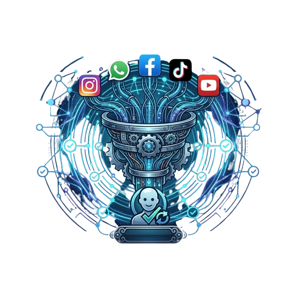Sistema MAU, embudo que conecta WhatsApp, Instagram, Facebook, TikTok y YouTube